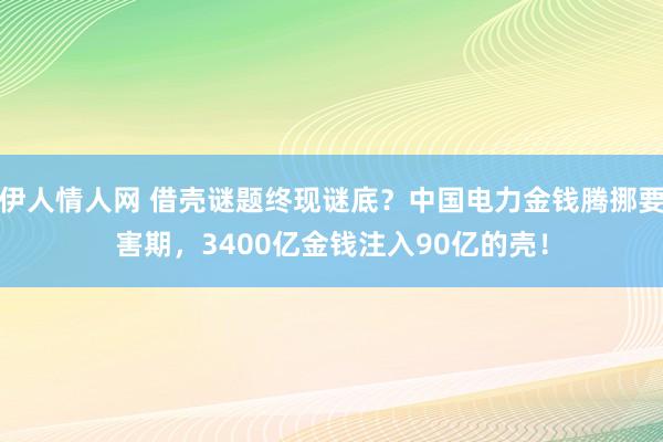 伊人情人网 借壳谜题终现谜底？中国电力金钱腾挪要害期，3400亿金钱注入90亿的壳！
