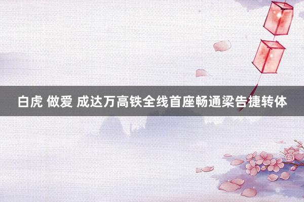白虎 做爱 成达万高铁全线首座畅通梁告捷转体