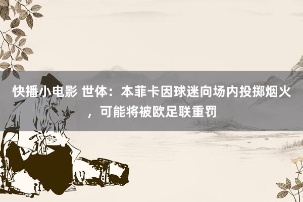 快播小电影 世体：本菲卡因球迷向场内投掷烟火，可能将被欧足联重罚